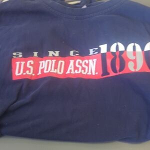 U.S. Polo Assn. Navy and Red Adult Tee